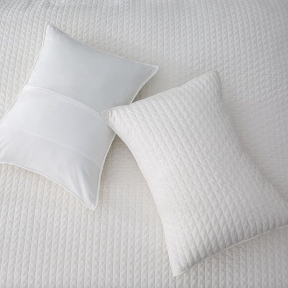 Velvet Quilt Set White Textured Coverlet Luxury Modern Glam Hotel Chic Bedding - Picture 3 of 4